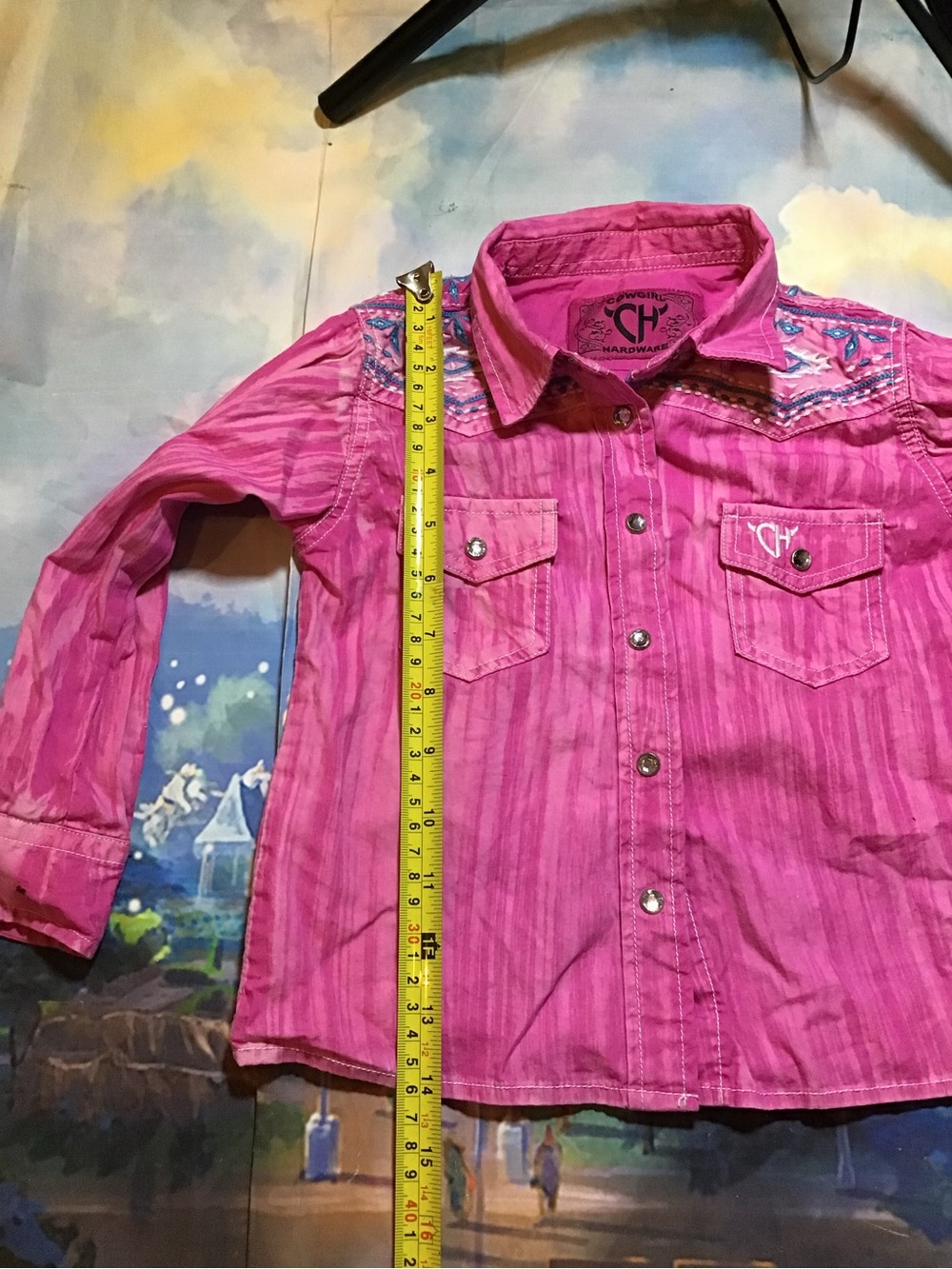 Cowgirl hardware toddler girl “horse Aztec” long sleeve western shirt size 2t - Picture 4 of 6